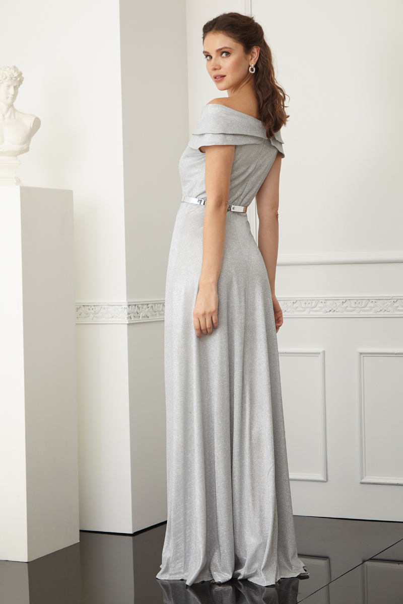 White velvet 13 short sleeve maxi dress