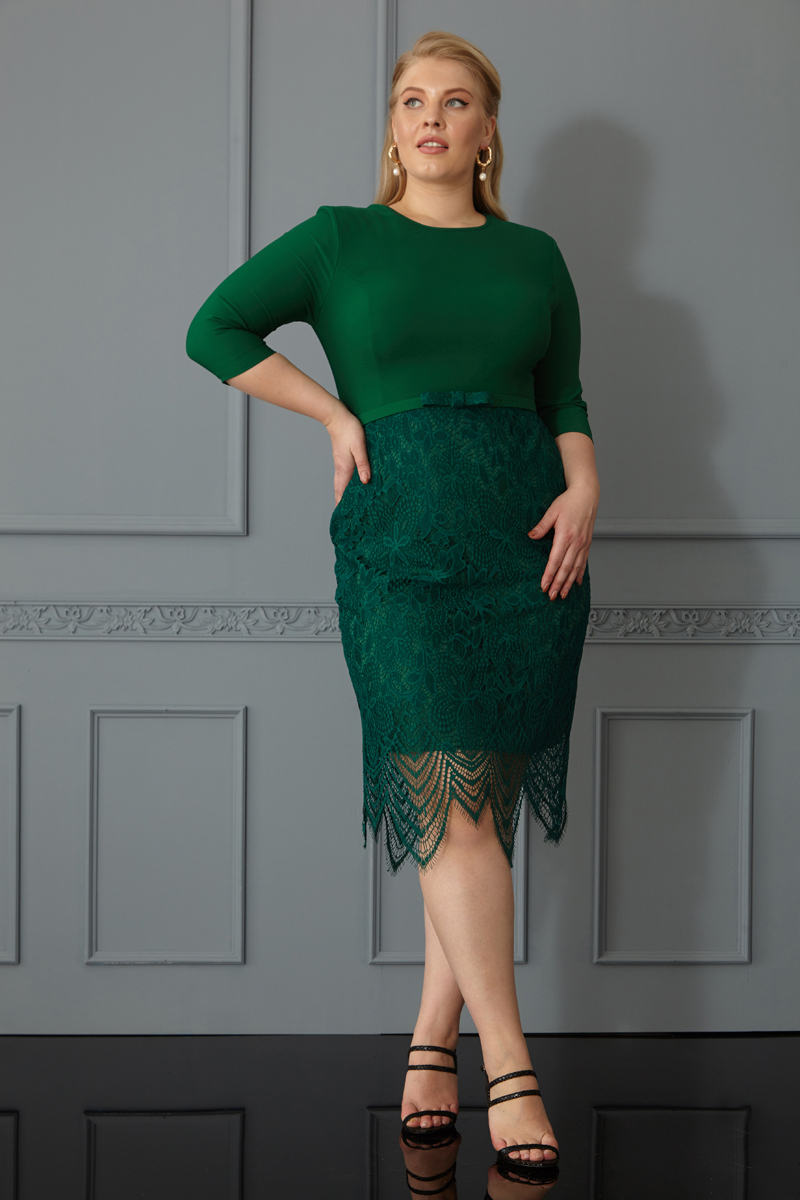 Green plus size dress