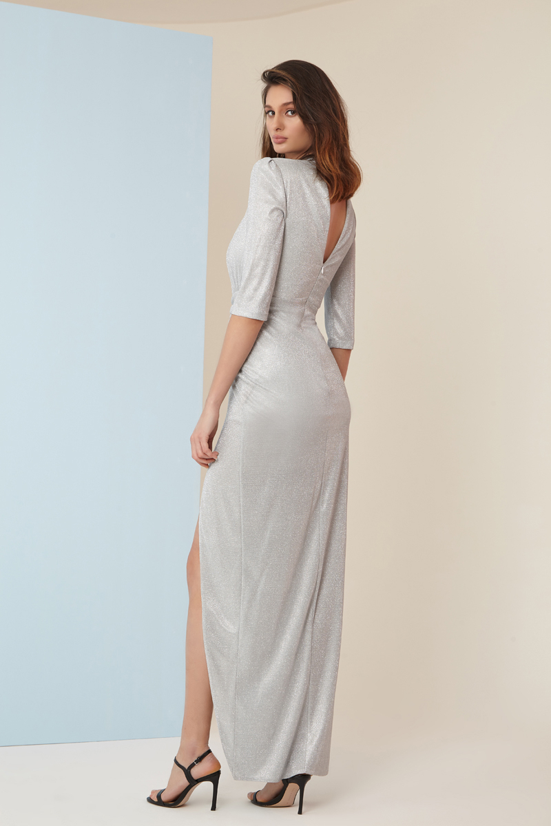 White velvet 13 long sleeve mini dress