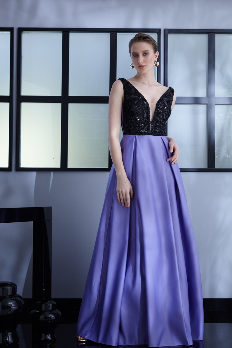 Lilac Satin Sleeveless Maxi Dress