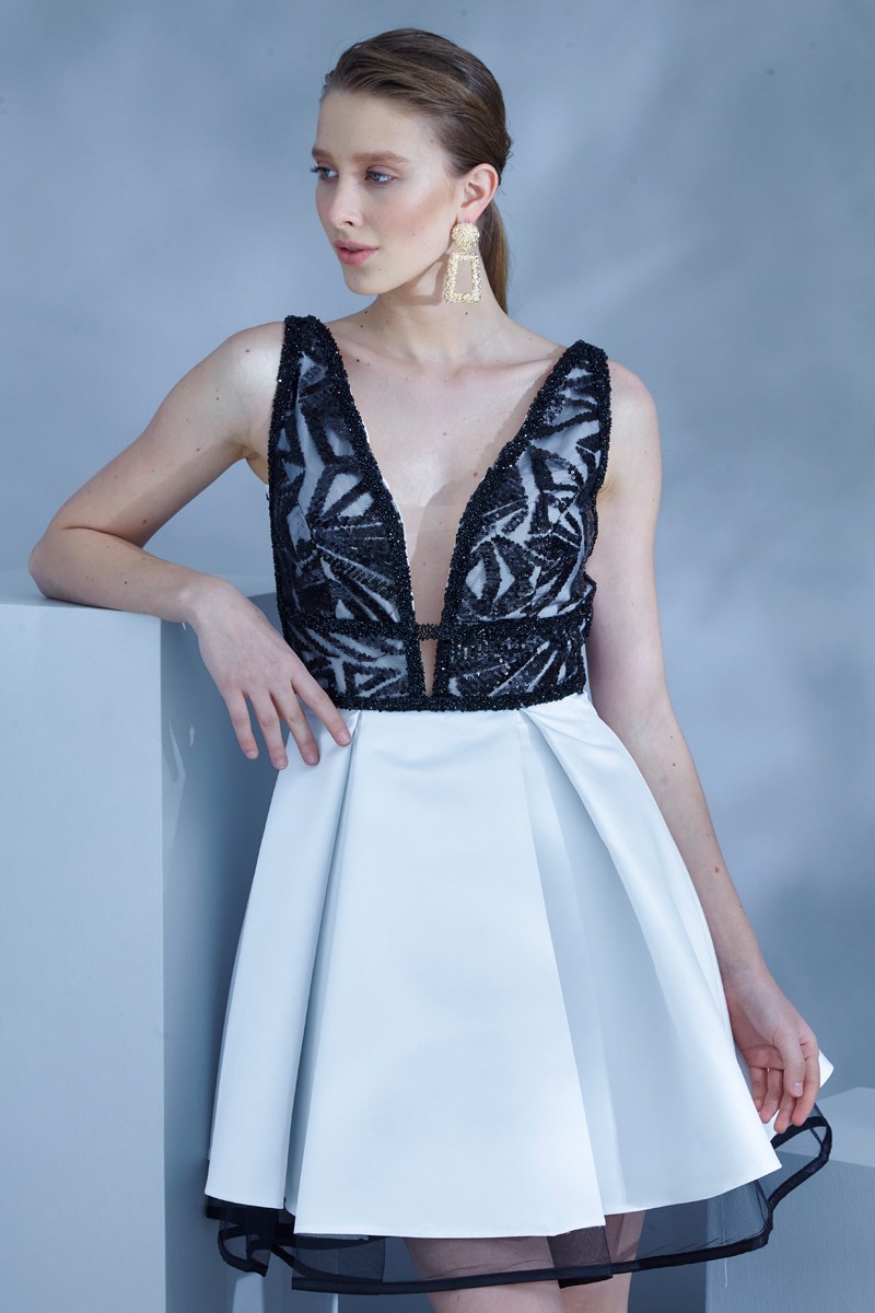 White Satin Sleeveless Mini Dress