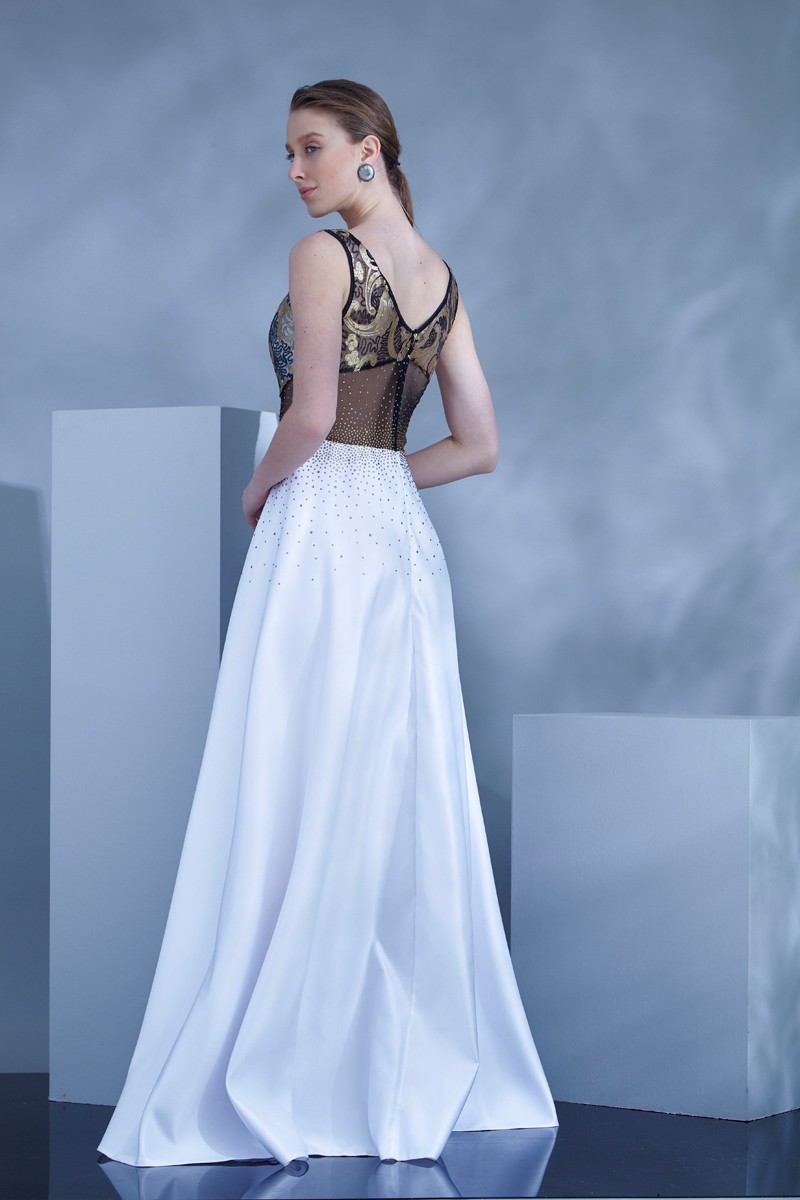 White Satin Maxi Sleeveless Dress