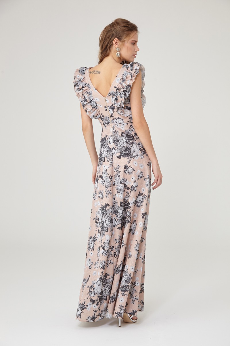 Print Y10 Knitted Sleeveless Maxi Dress