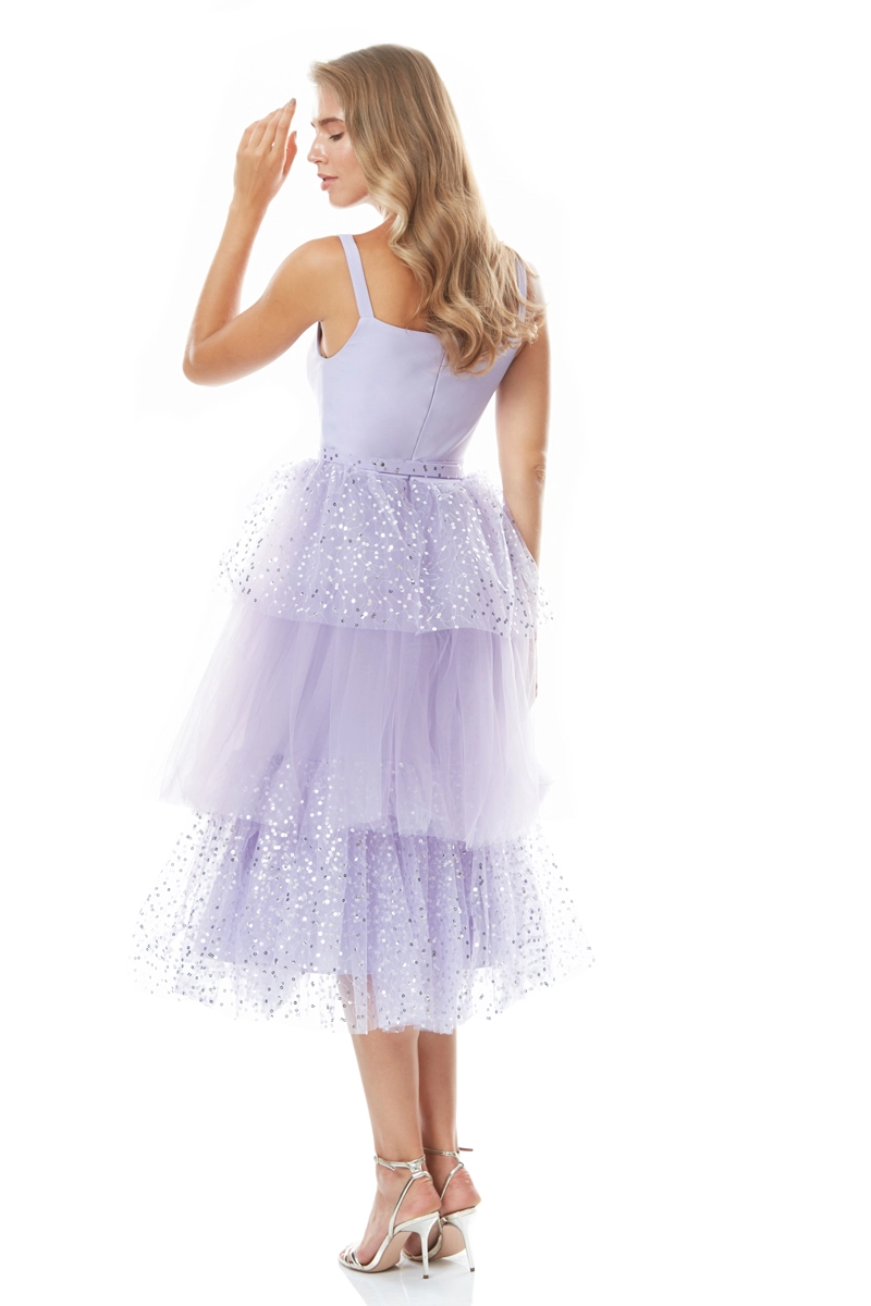 Lilac Sleeveless Midi Dress