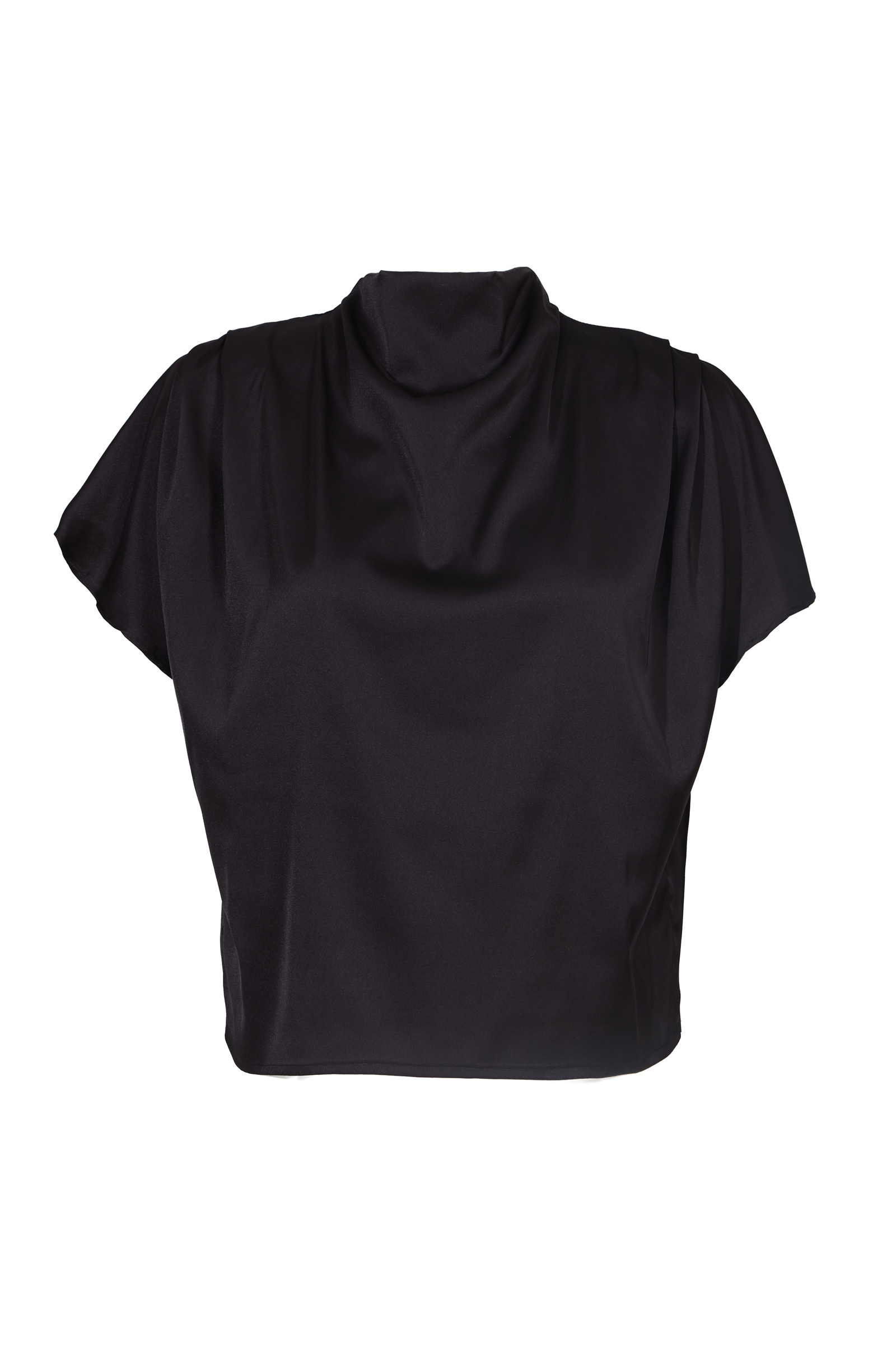 Black Knitted Short Sleeve Shirt