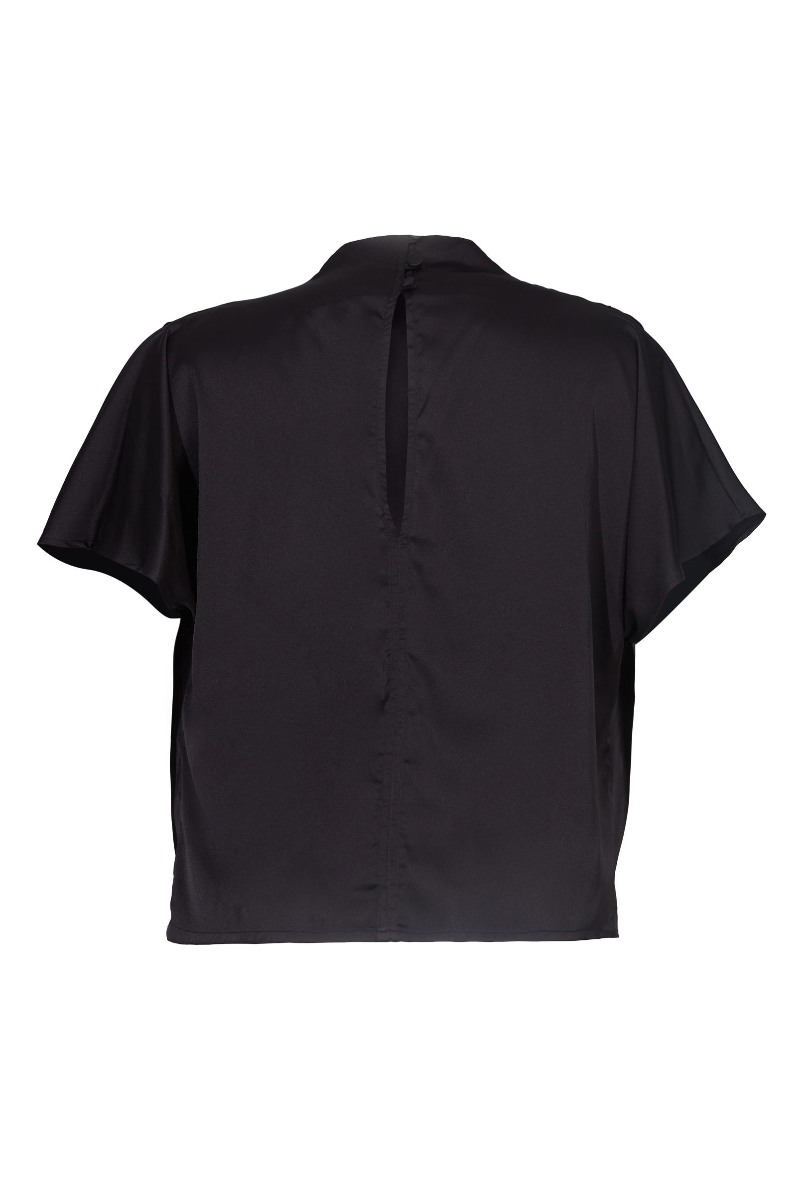 Black Knitted Short Sleeve Shirt