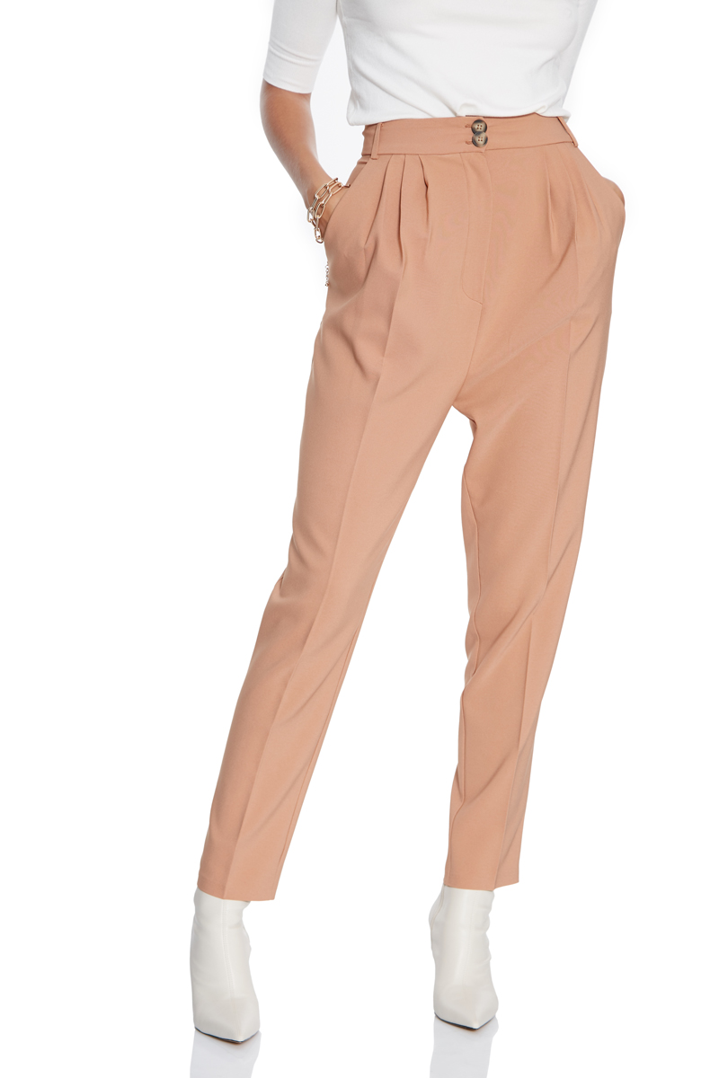 Camel Knitted Maxi Pants