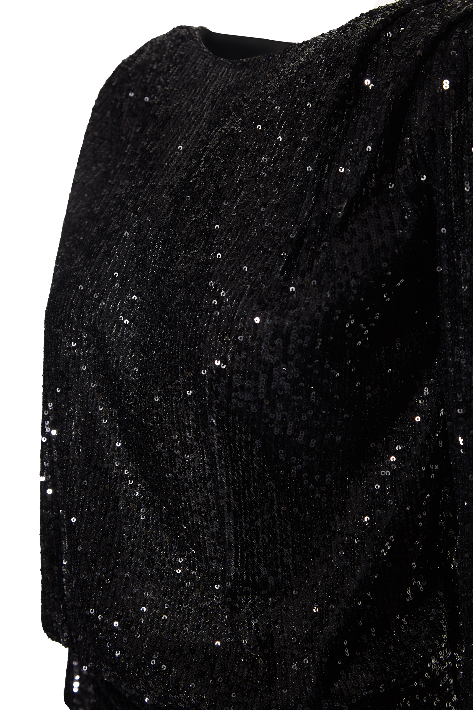 Black Sequined Long Sleeve Mini Dress