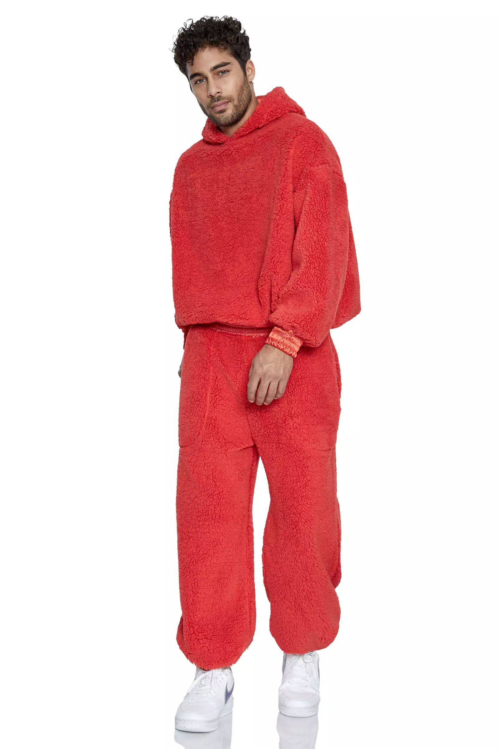 Kırmızı Teddy Bear Uzun Kol Sweatshirt