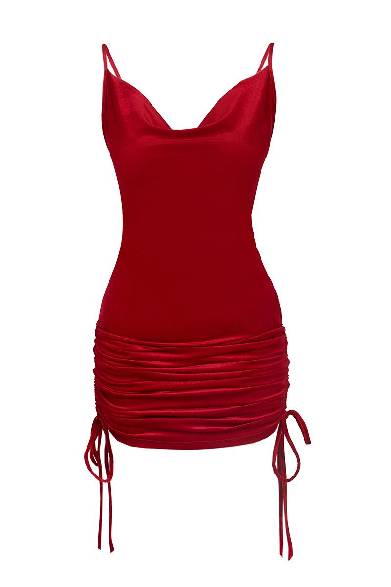 Red Velvet Sleeveless Mini Dress