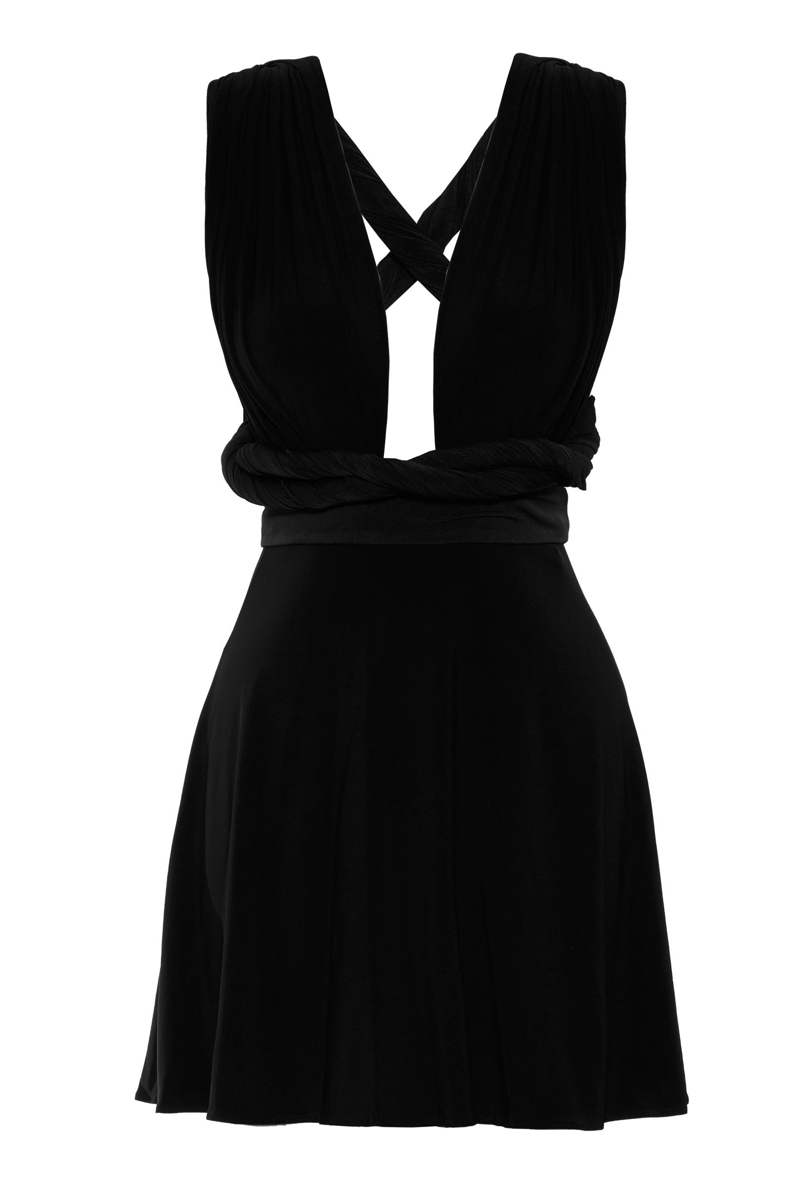 Black Sendy Sleeveless Mini Dress