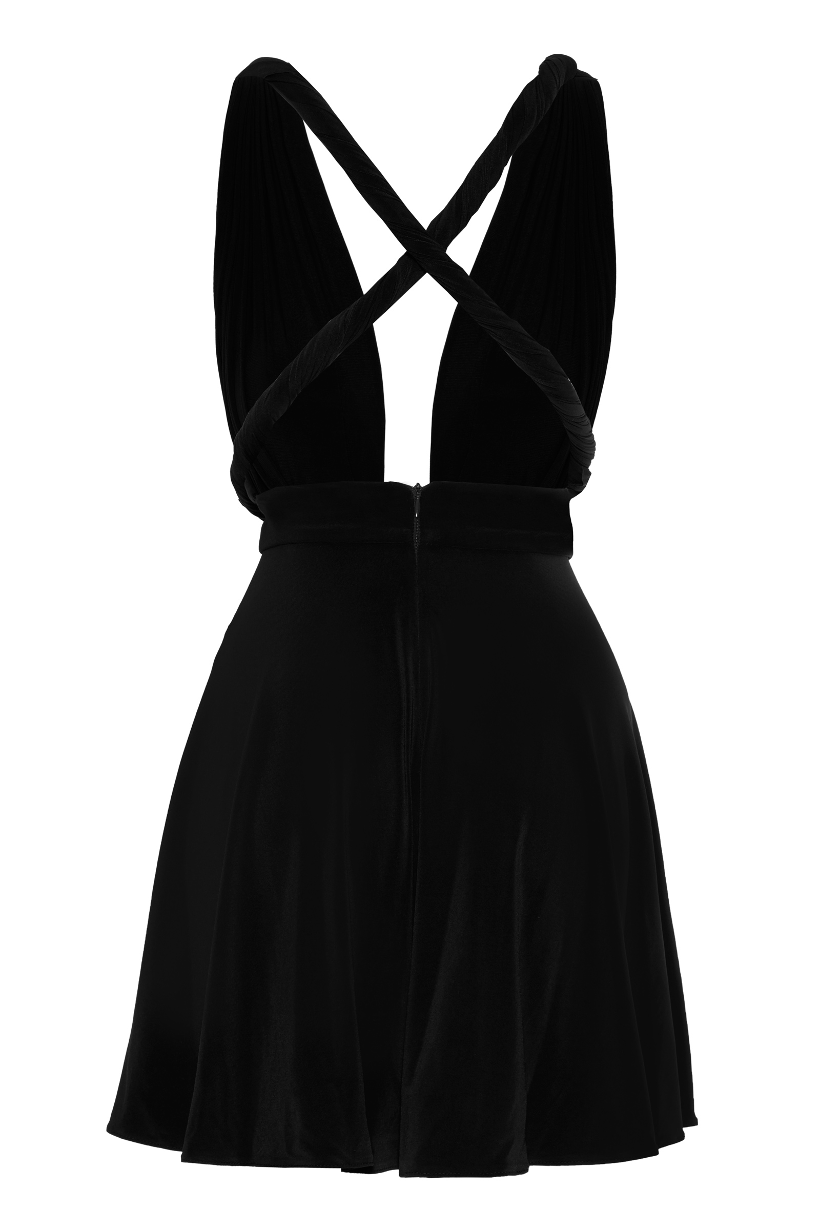 Black Sendy Sleeveless Mini Dress