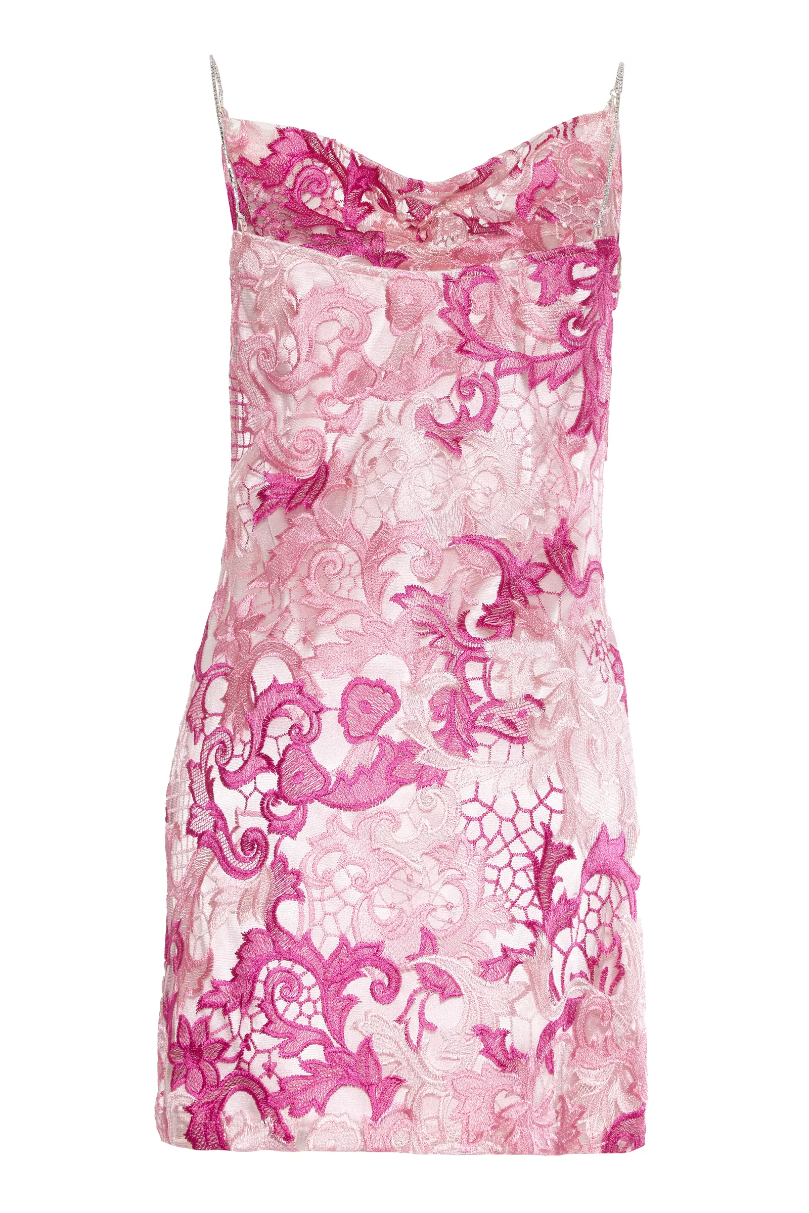 Pink lace sleeveless mini dress