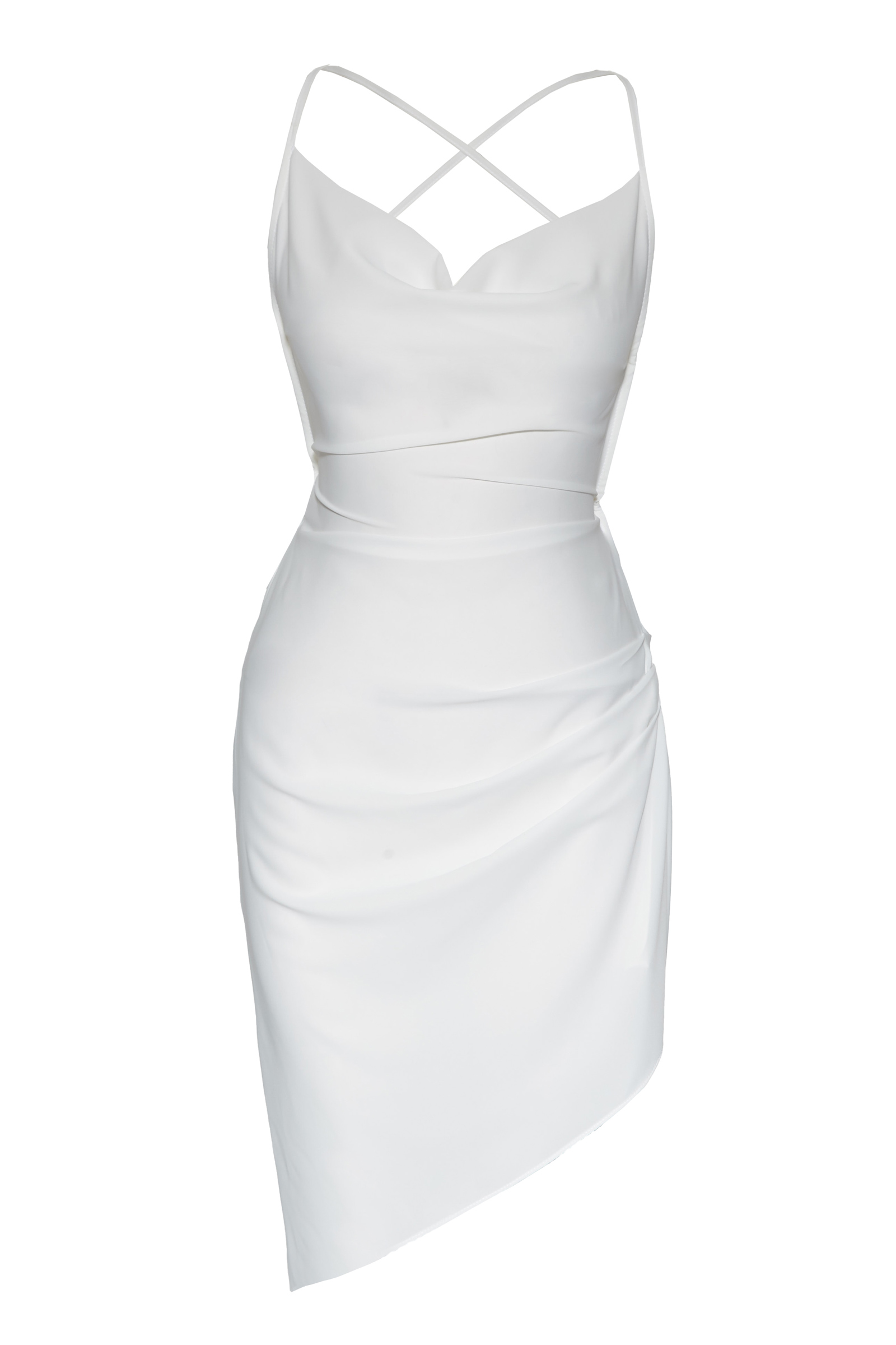Beyaz jessica kolsuz kısa elbise