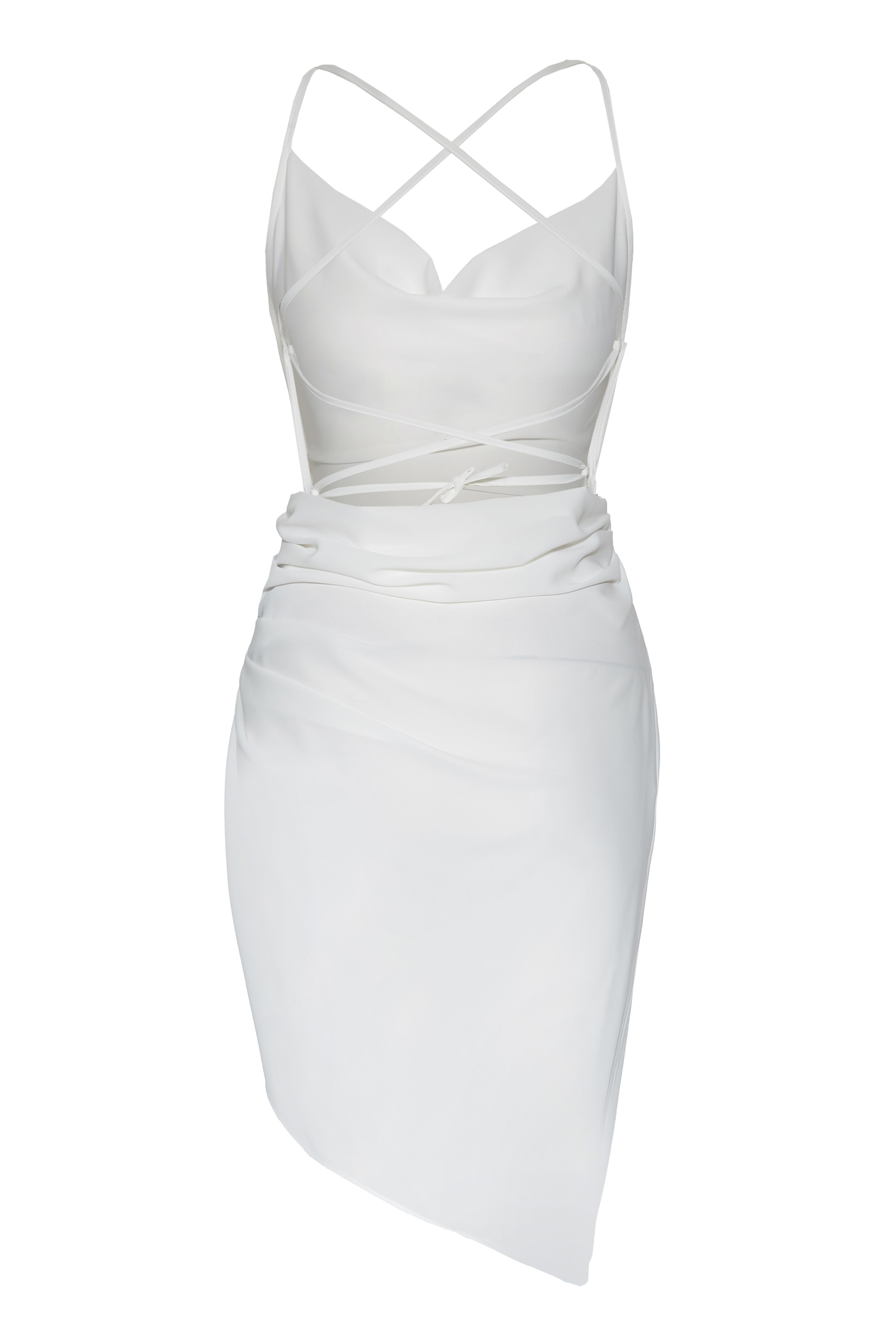 Beyaz jessica kolsuz kısa elbise