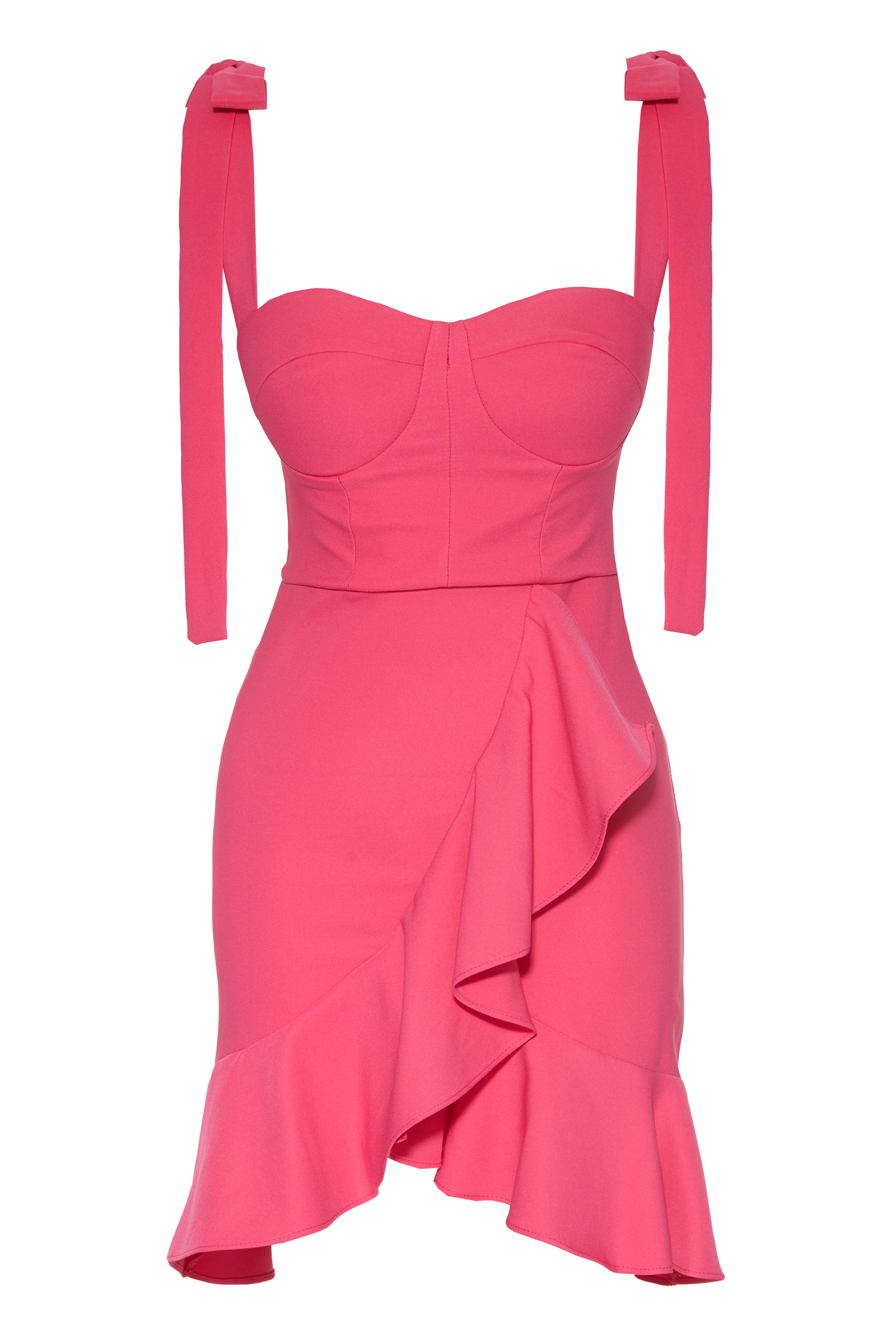 Pink Crepe Sleeveless Mini Dress